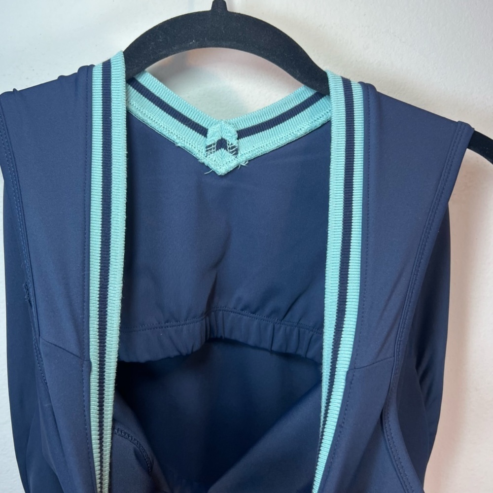 Sincerely Jules Athletic Dress Navy Blue V-Neck Shelf Bra Sleeveless Golf Large - Picture 9 of 12